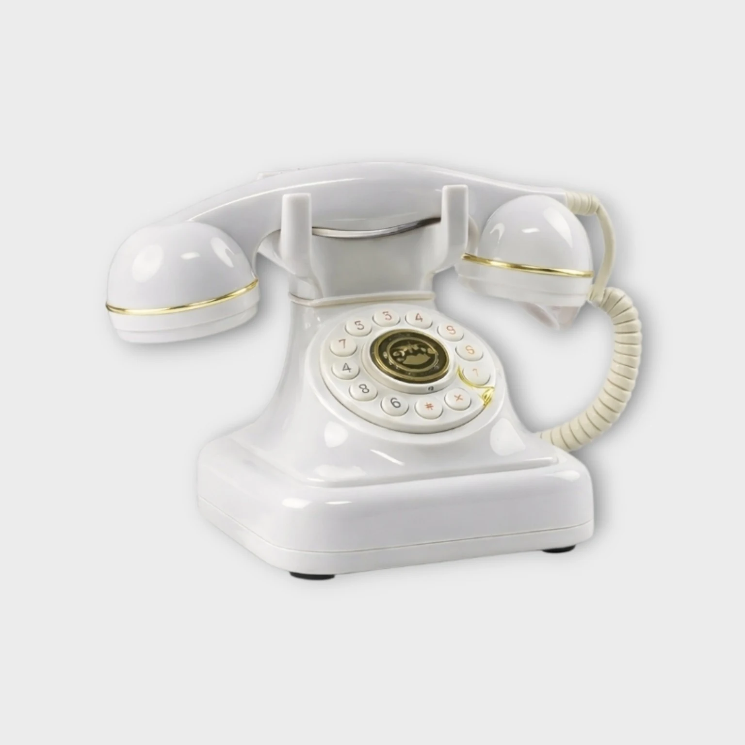 Weißes Audio Gästebuch im Vintage Telefon Design