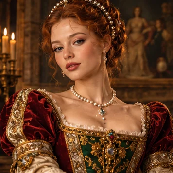 Renaissance-Porträt in historischer Robe
