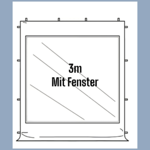 Faltpavillon Zubehör Seitenteil 3m mit Fenster