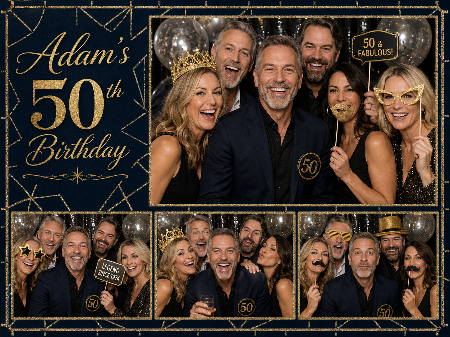 Fotobox Layout Geburtstag Jubiläum Feier
